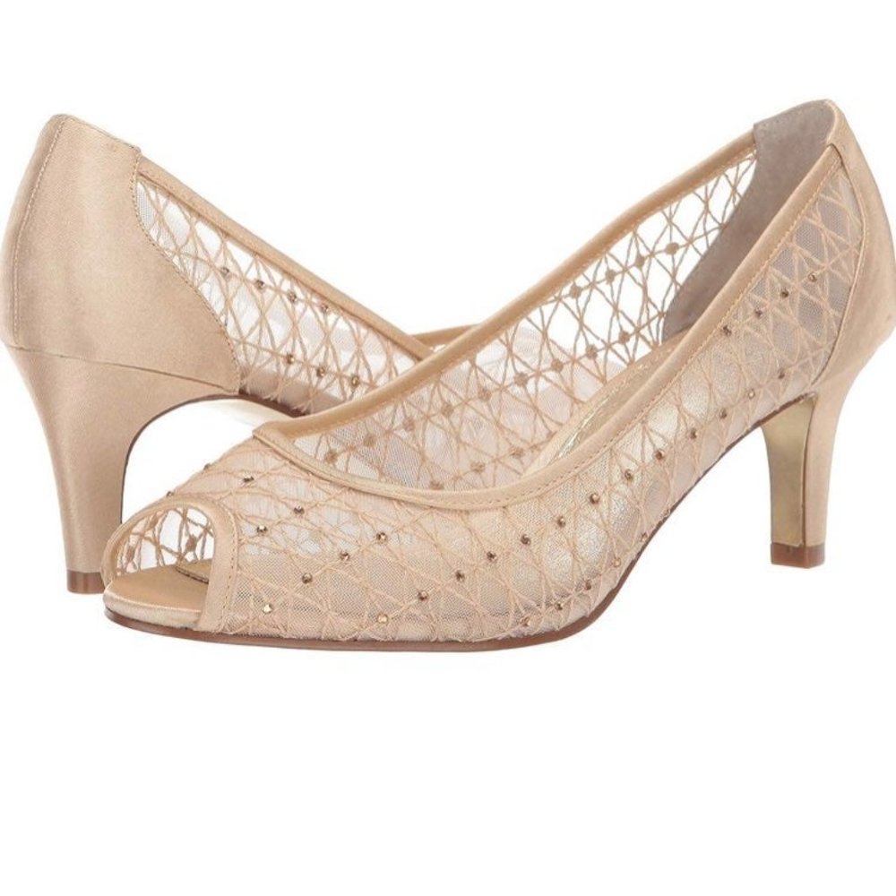 Adrianna Papell Nude Mesh Heel